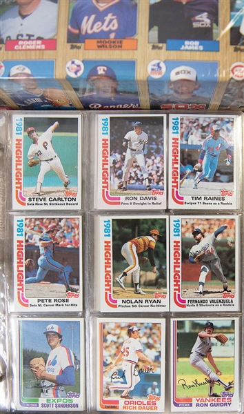 Large lot of Baseball Card Sets (w. 1984 Topps) and a Set of 1987 Topps Uncut Sheets