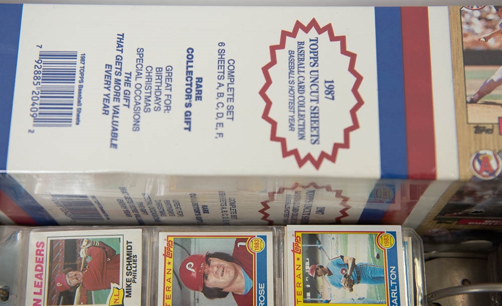 Large lot of Baseball Card Sets (w. 1984 Topps) and a Set of 1987 Topps Uncut Sheets