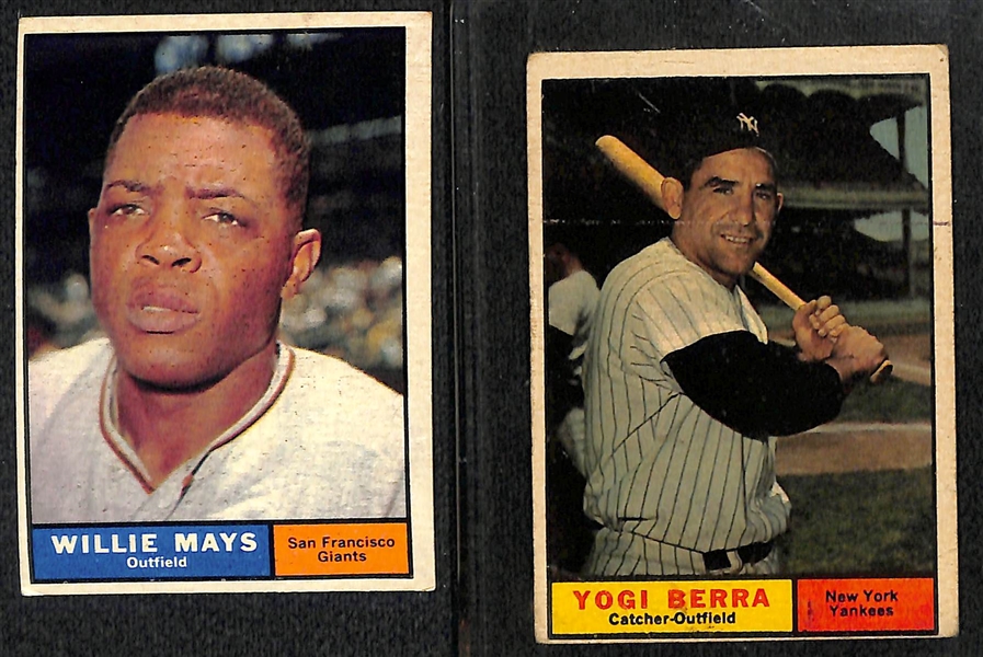 Lot of 65 Assorted Baseball Cards (1953-1990) w. 1961 Willie Mays