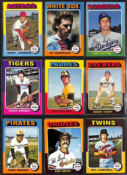 1975 Topps Baseball Complete Card Set (Yount & Brett Rookies)