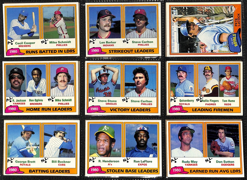 1979-1981 Topps Baseball Partial & Complete Cards Sets w. Ozzie Smith Rookie