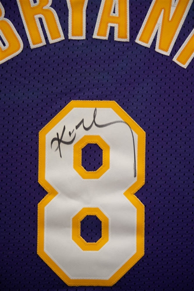 Kobe Bryant Signed & Framed Lakers Player Model Jersey - JSA LOA