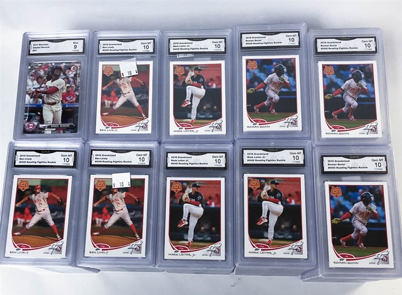 Lot of 200 Phillies GMA Graded Rookie Cards w. Roman Quinn