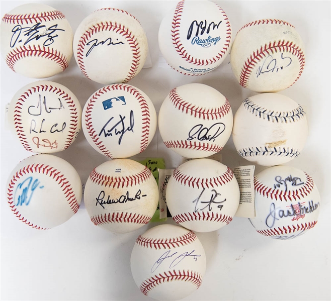 Lot of (13) Signed Baseballs - w/ Mark Buehrle, Ruben Amaro Sr., Chris Coste (AS Ball)