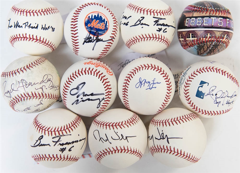 Lot of (10) Signed Baseballs - Execs, Umpires, Announcers w/ Lee MacPhail (HOF), Peter Gammons (ESPN)