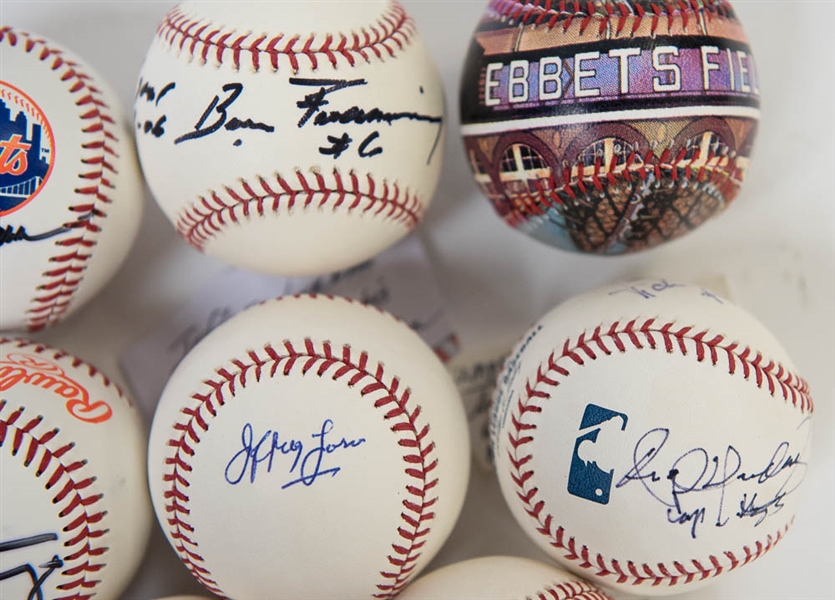 Lot of (10) Signed Baseballs - Execs, Umpires, Announcers w/ Lee MacPhail (HOF), Peter Gammons (ESPN)