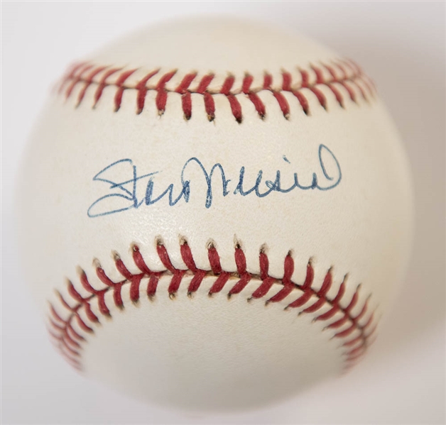 Stan Musial & Ernie Banks Signed Baseballs - JSA