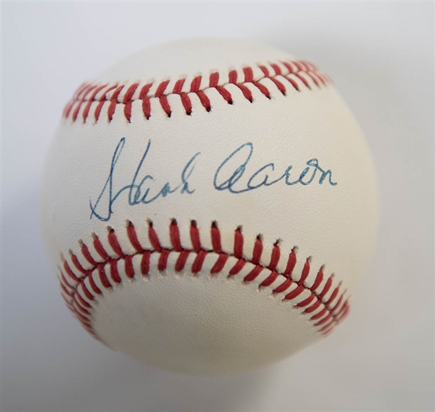 Hank Aaron Signed National League Baseball - JSA LOA