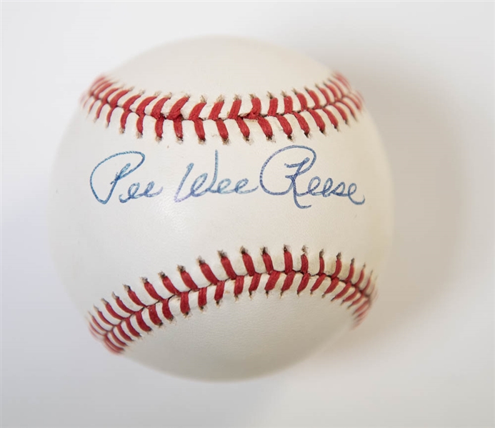 Pee Wee Reese Signed National League Baseball - JSA LOA
