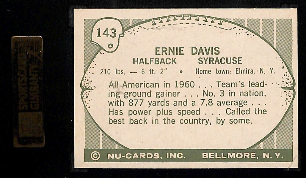 1961 Nu-Card #143 Ernie Davis (SGC 9 MINT) High-Grade Rookie Card