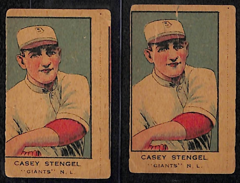Lot of (2) 1921 W551 Casey Stengel (HOF) Baseball Strip Cards