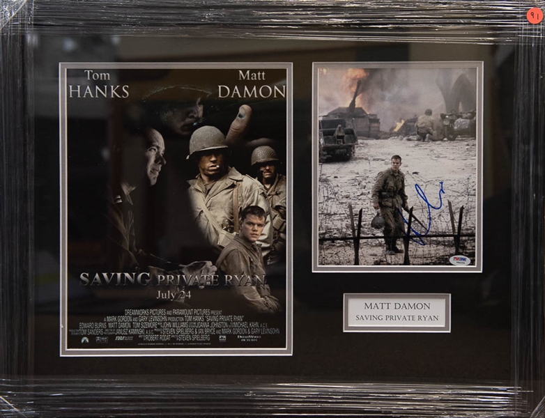 Matt Damon Autographed Matted/Framed Saving Private Ryan Display  - PSA/DNA