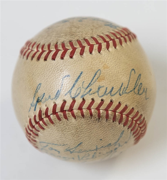 1947 WS Champion New York Yankees (and 2 others) Signed Reach Official American League Baseball (w/ Joe DiMaggio) - 11 Signatures