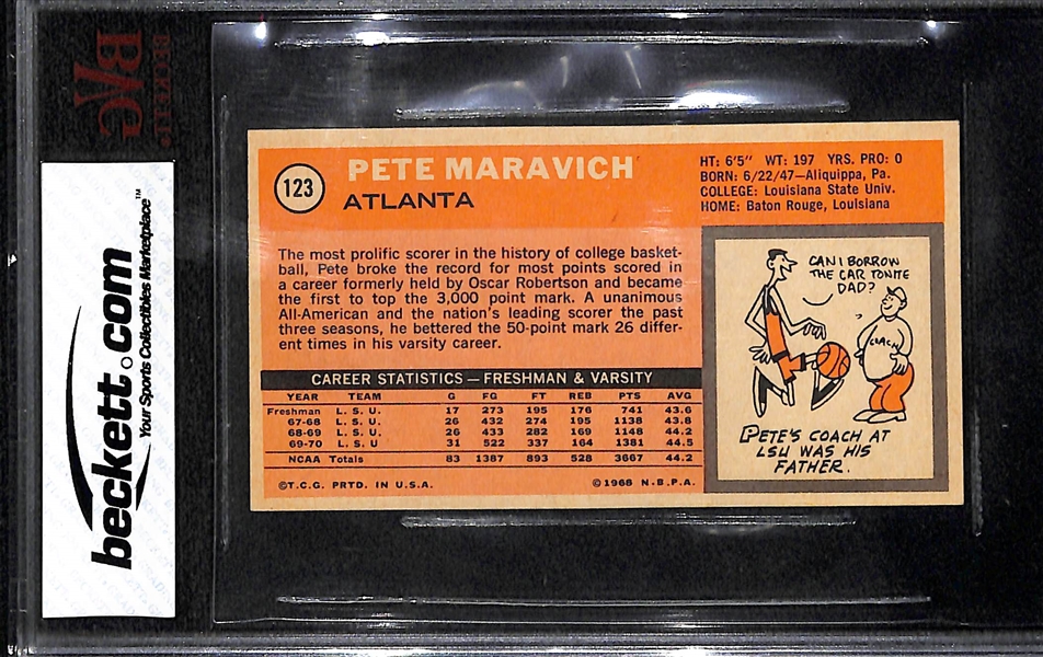 1970-71 Topps Basketball Pete Maravich Rookie Graded Beckett BVG 7 Near Mint!