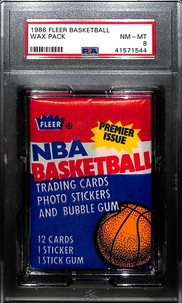 1986-87 Fleer Basketball Unopened Wax Pack (Graded PSA 8) - Michael Jordan Rookie Year