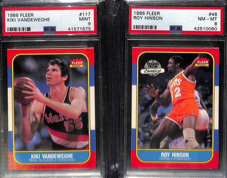 Pack Fresh 1986-97 Fleer Basketball Set (Missing Michael Jordan Rookie Card) - 131 of 132 cards (inc. 11 Graded Cards - Most PSA 8 & 9)