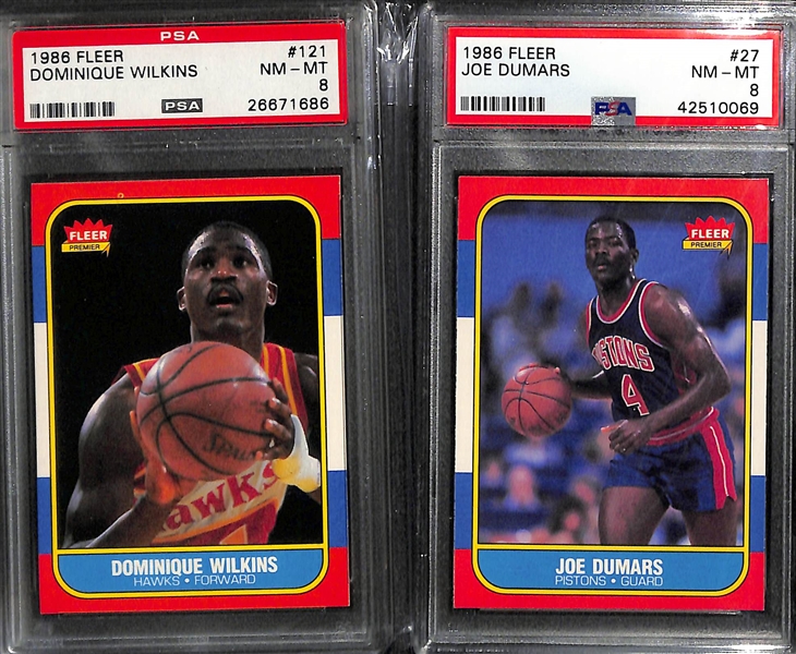 Pack Fresh 1986-97 Fleer Basketball Set (Missing Michael Jordan Rookie Card) - 131 of 132 cards (inc. 11 Graded Cards - Most PSA 8 & 9)