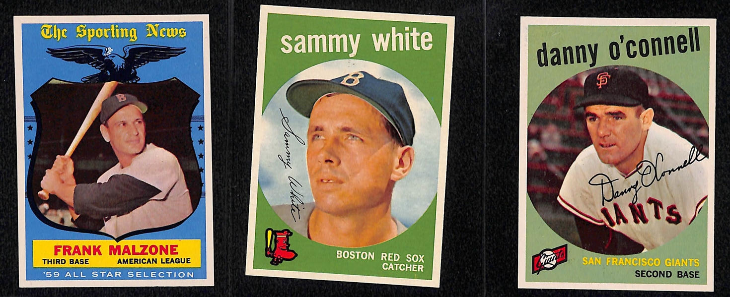 1959 High-Grade Baseball Card Near Complete Set - Missing 5 Cards - w. Mantle PSA 4