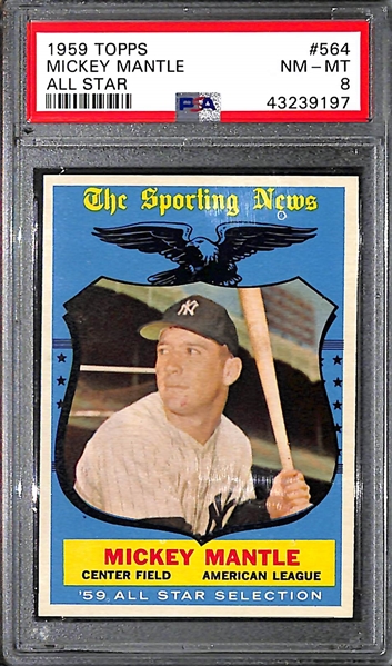 1959 Topps Mickey Mantle All Star #564 PSA 8