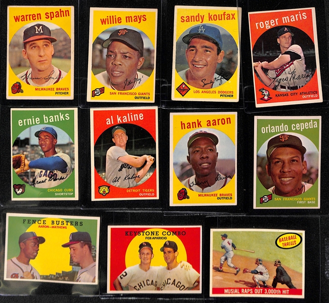 1959 Topps Baseball Card Complete Set w/ Bob Gibson Rookie Graded PSA 8(MC)