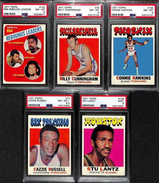 Amazing High-Grade Lot of (155) 1970-71 Topps Basketball Cards (Stored in a Vending Box) - Many Likely PSA 8 or Better