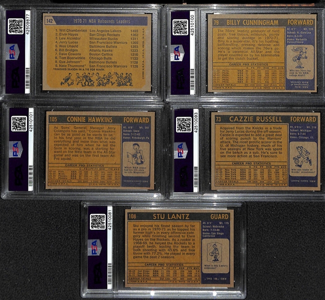 Amazing High-Grade Lot of (155) 1970-71 Topps Basketball Cards (Stored in a Vending Box) - Many Likely PSA 8 or Better