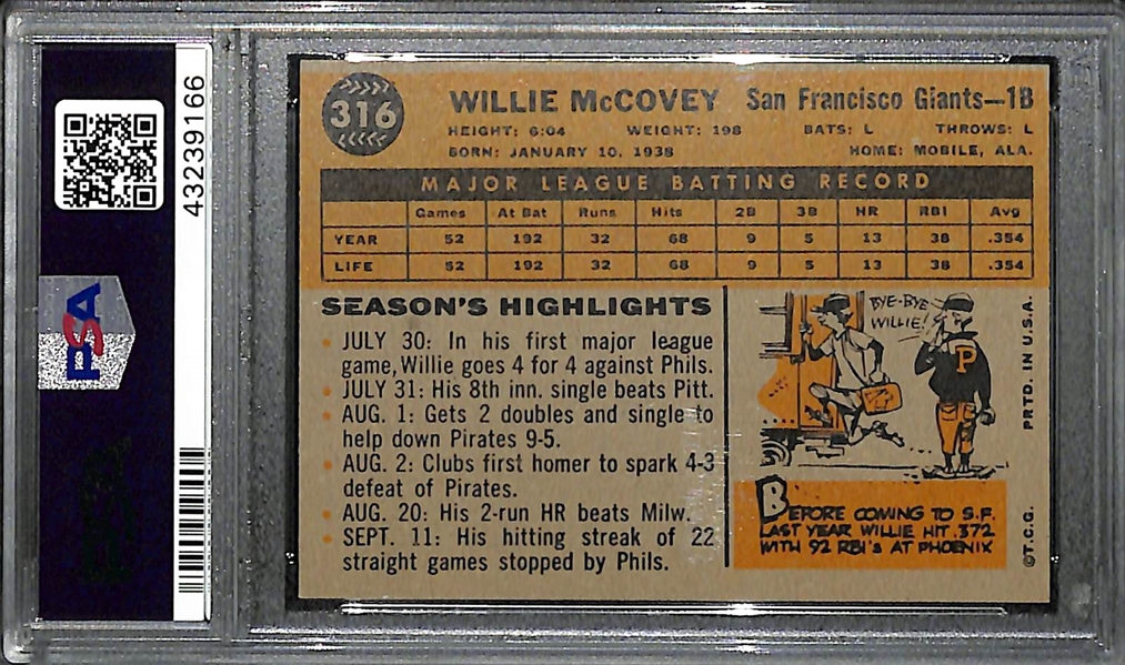 1960 Topps Willie McCovey Rookie Card #316 - PSA 7
