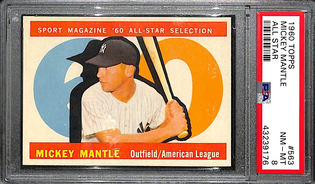 1960 Topps Mickey Mantle All Star Card #563 - PSA 8