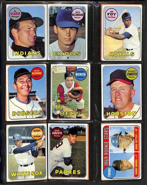 1969 Topps Baseball Card Near Complete Set - Only Missing 2 Cards - w. Jim Palmer PSA 6