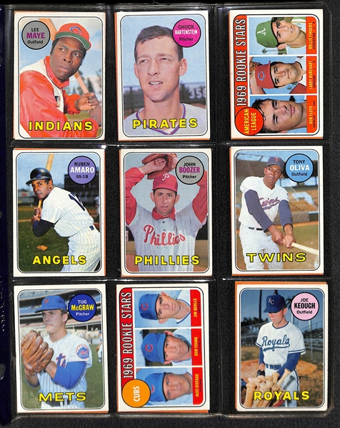 1969 Topps Baseball Card Near Complete Set - Only Missing 2 Cards - w. Jim Palmer PSA 6