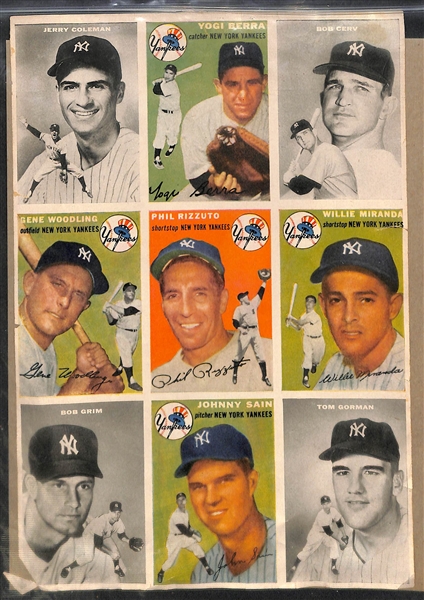 1954 Sports Illustrated Baseball Card Uncut Paper Panels (3) w/ Mickey Mantle