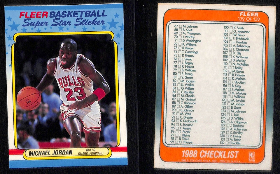 1988-89 Fleer Basketball Card Complete Set w/ Stickers (Rookies of Stockton, Pippen, Miller, and Rodman)