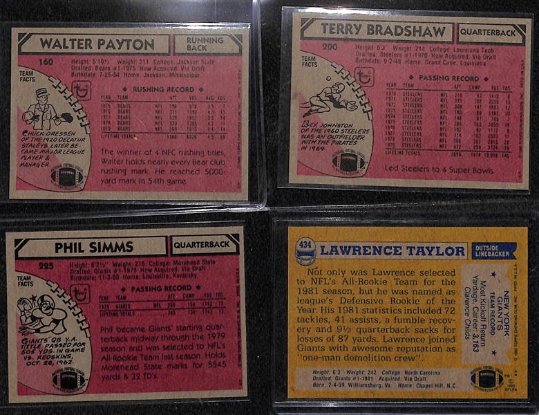 1980 and 1982 Topps Football Sets (Phil Simms and Lawrence Taylor Rookies)
