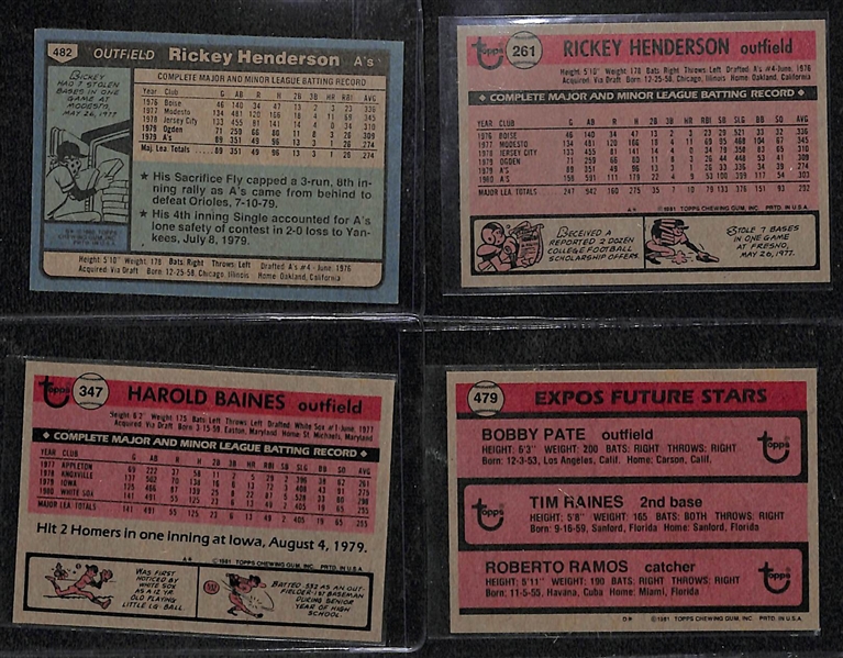 1980 and 1981 Topps Baseball Card Complete Sets w/ Rickey Henderson, Harold Baines, Tim Raines rookies