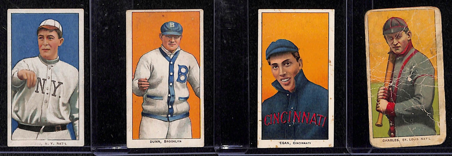 Lot of 4 - 1909 T206 Cards - Dunn, Egan, Charles, Raymond