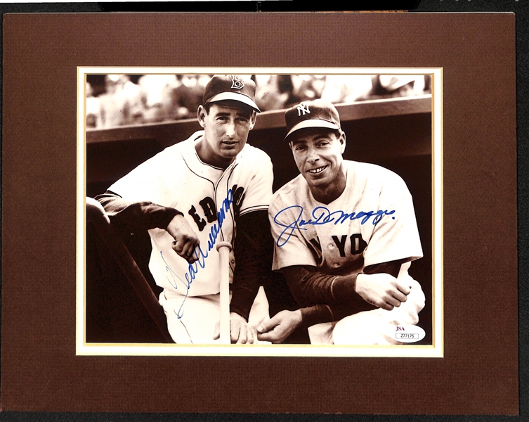 Ted Williams & Joe DiMaggio Signed & Matted Photo - JSA