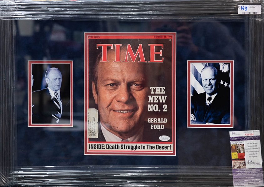 President Gerald Ford Signed Magazine Cover & Photo Display (17x24) - JSA