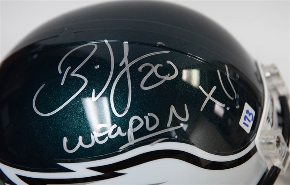 Brian Dawkins Signed Full-Size Eagles Helmet (JSA COA) w. Weapon X Inscription