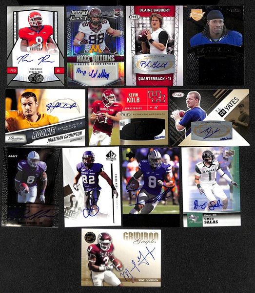 Lot of (51) Certified Football Autograph Cards (Includes Roman Gabriel and 2018 Rookies)