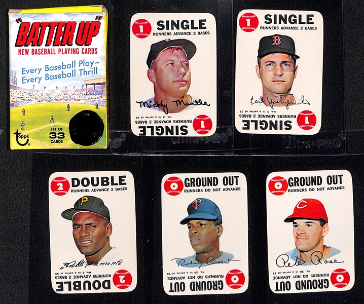 1968 Topp Complete Game Card Set of 33 Cards with Original Box w. Mickey Mantle
