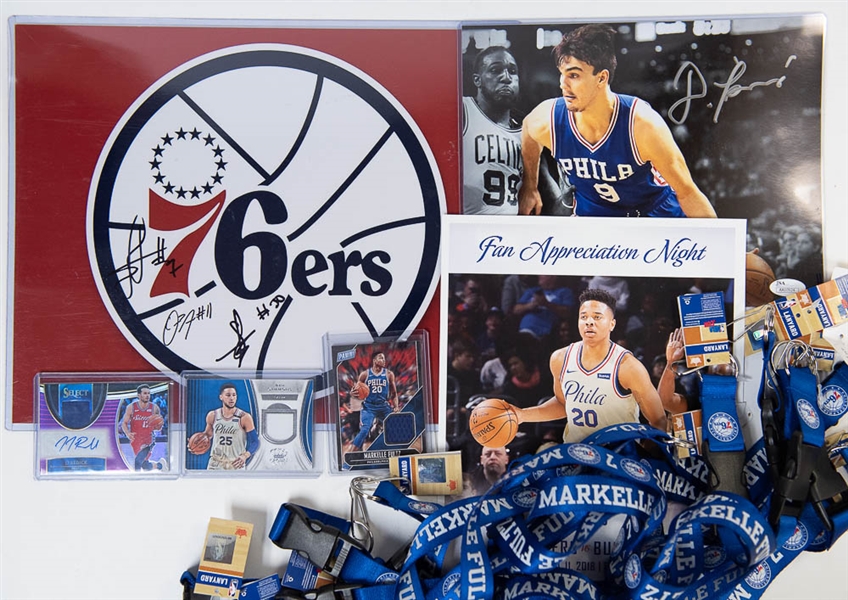 Philadelphia 76ers Autograph & Memorabilia Lot w. Ben Simmons Jersey Card
