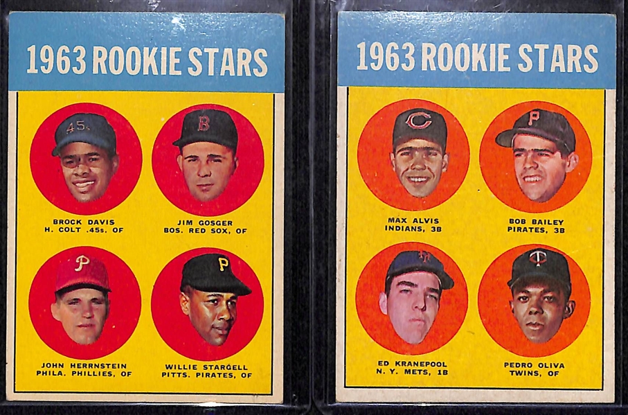 Lot of (2) 1963 Topps Rookie Cards - Willie Stargell & Tony Oliva
