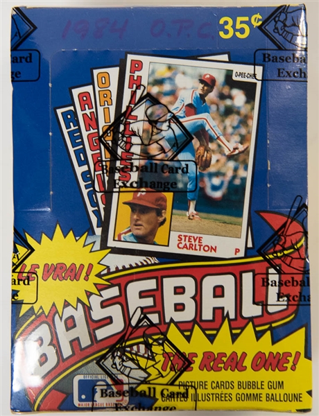 1984 O Pee Chee Baseball Wax Card Box