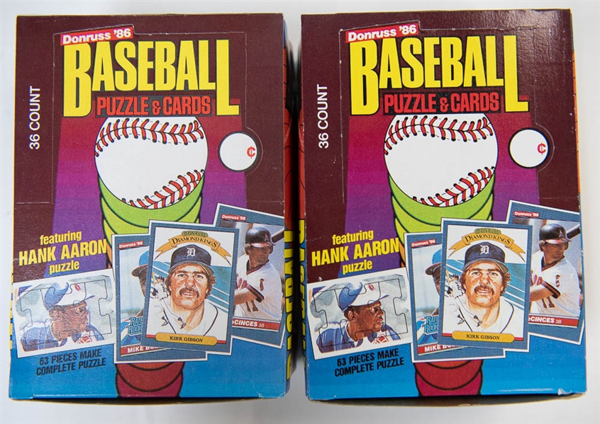 Lot of 2 1986 Donruss Baseball Wax Card Boxes