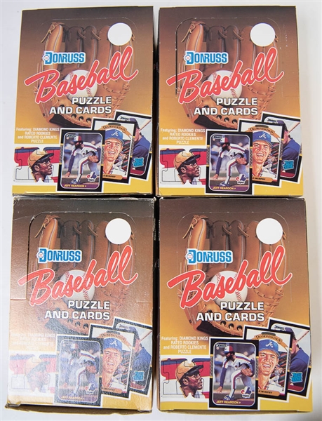 Lot of 4 1987 Donruss Baseball Wax Card Boxes