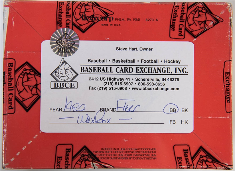 1982 Fleer Baseball Wax Card Box