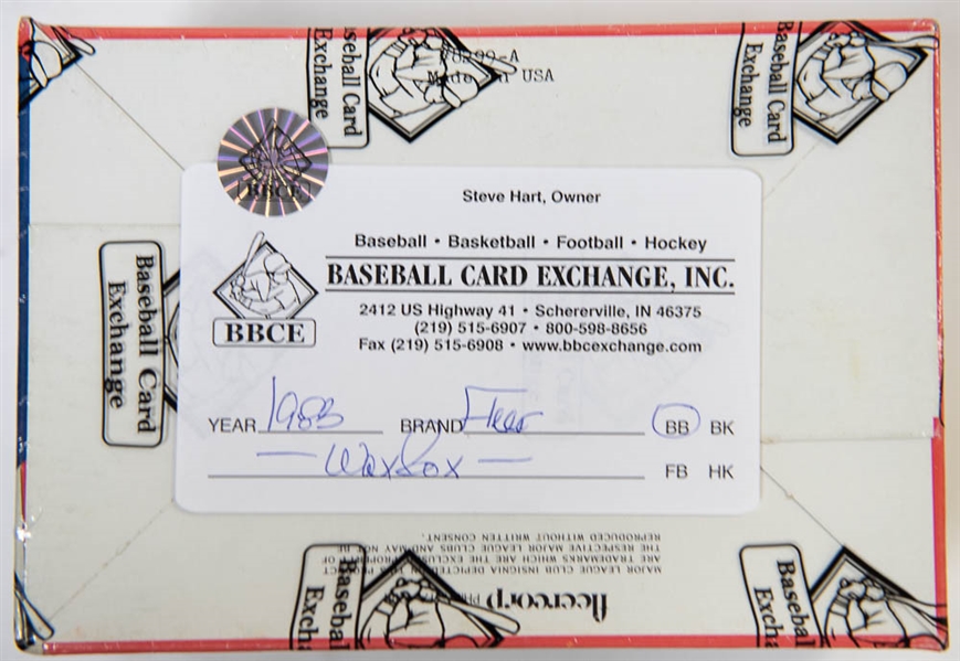 1983 Fleer Baseball Wax Card Box