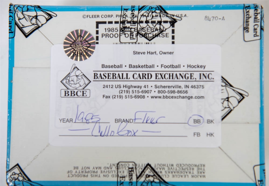 1985 Fleer Baseball Cello Card Box