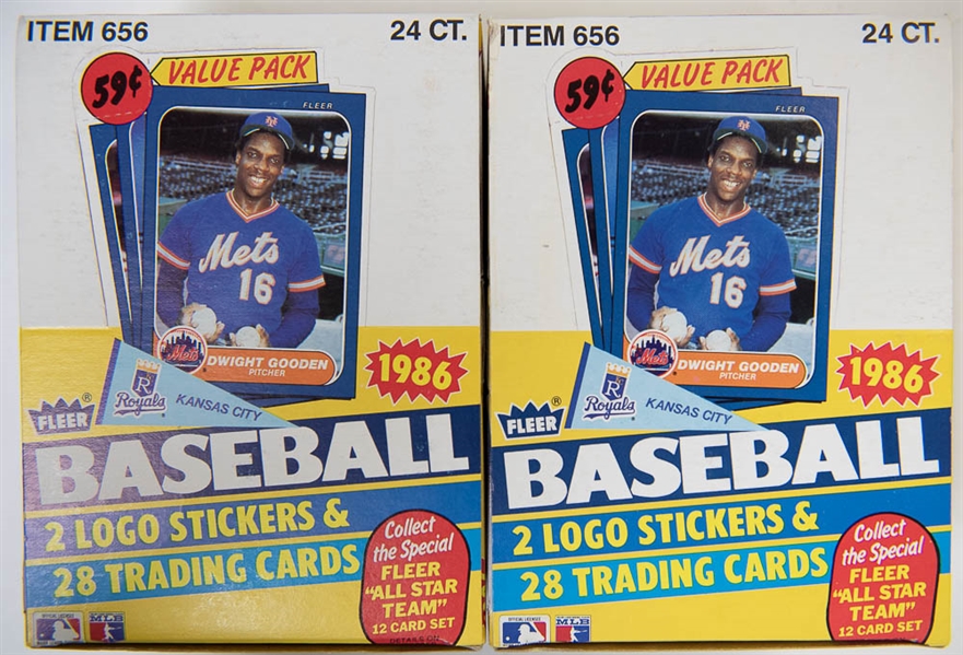 Lot of 2 1986 Fleer Baseball Cello Card Boxes