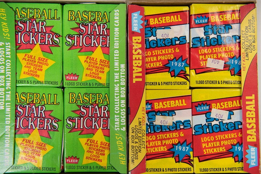 Lot of 4 1986-1987 Fleer Baseball Sticker Boxes